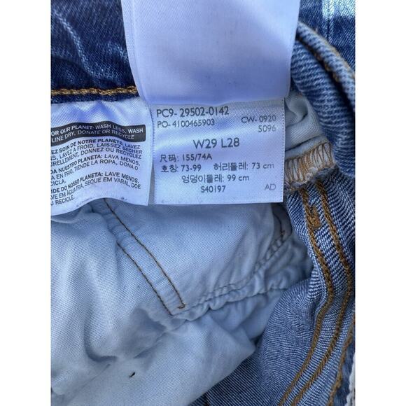 Levis 501 S Men's 29x28 Blue Jeans Button Fly Skinny Denim 5 Pocket - Picture 7 of 13